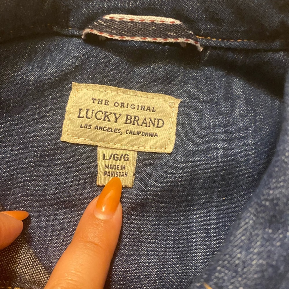 Lucky Brand, Denim Button Down Shirt, Two Tone Denim, Long Sleeve, Large… - Picture 8 of 15